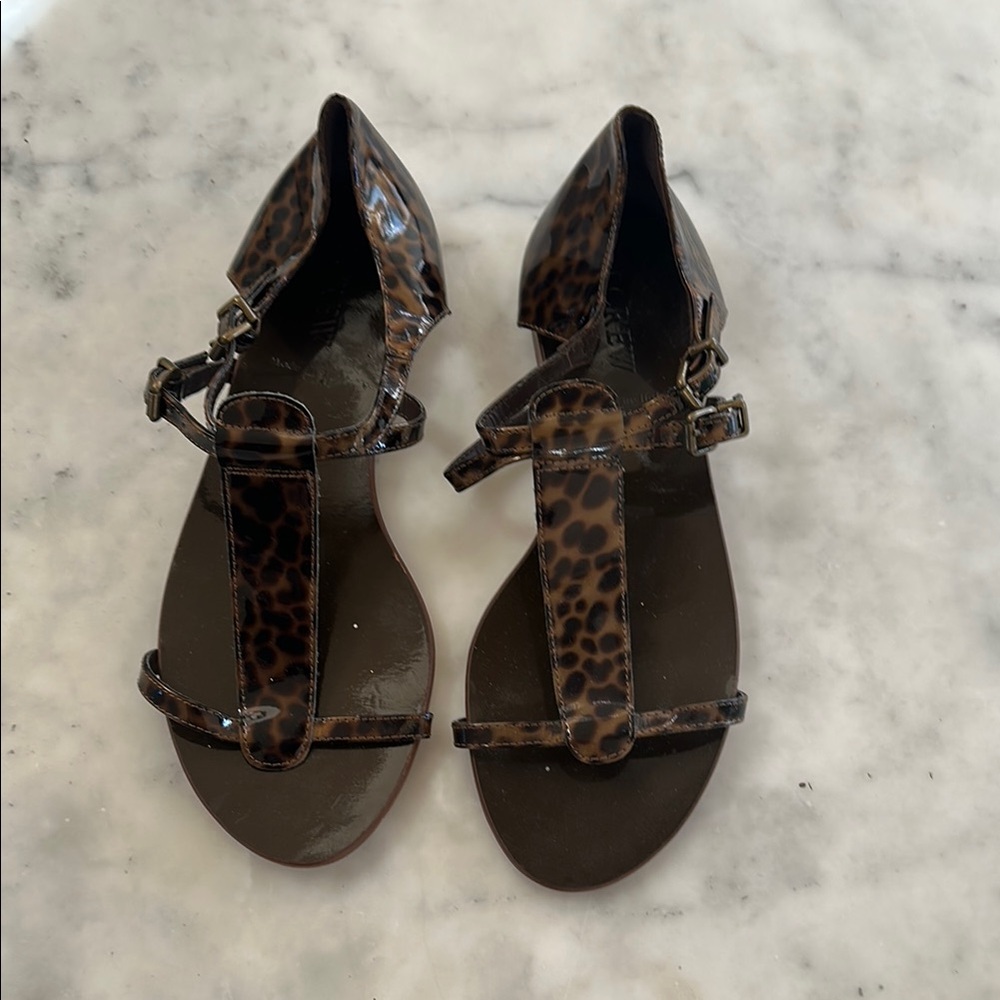 J Crew Leopard Print Sandals